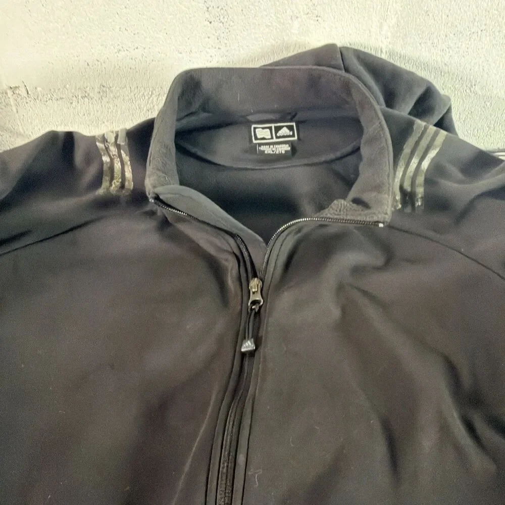 Adidas Men's Golf Polyester Fleece Full Zip Size XXL Black Jacket Long Sleeve 2X
